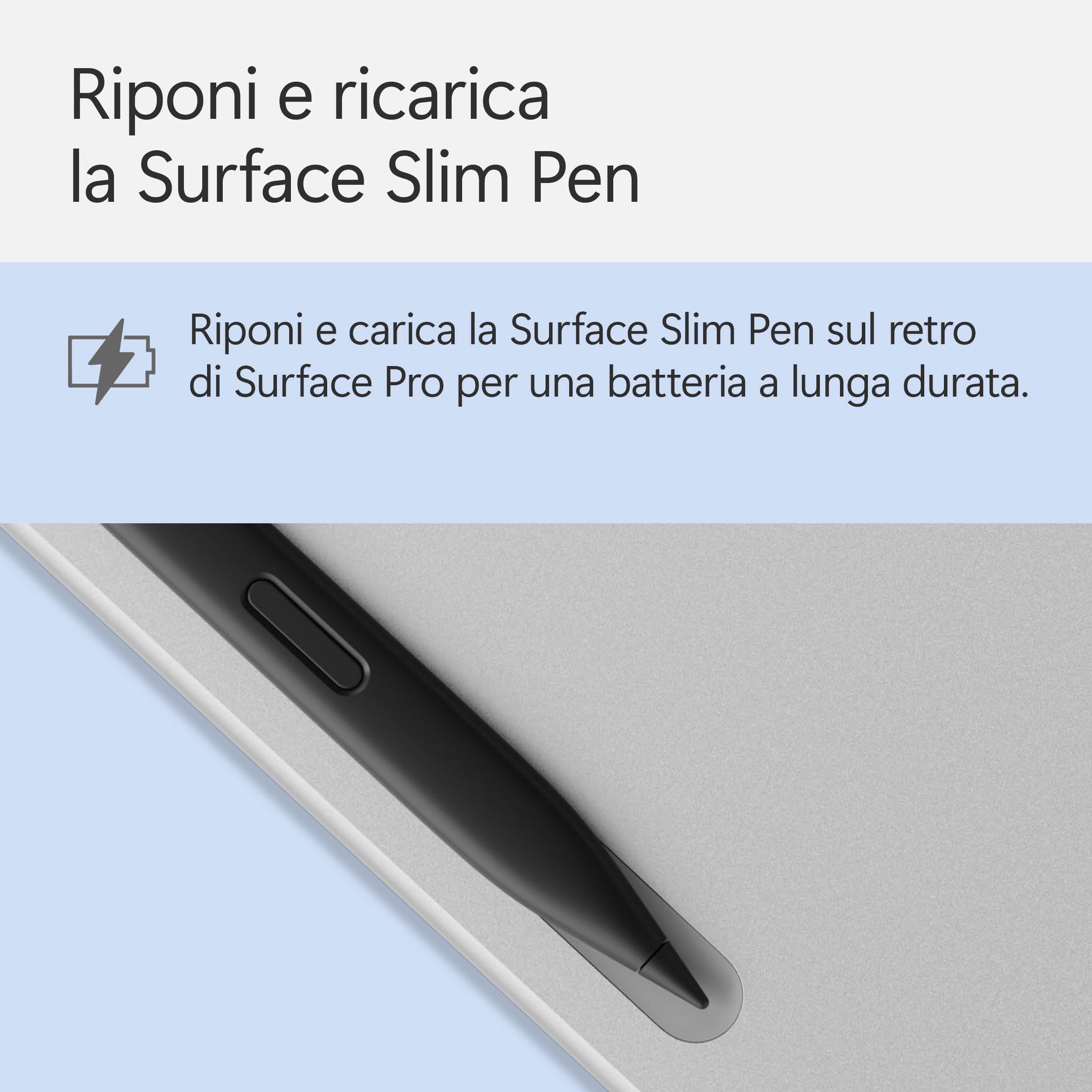 Microsoft Tastiera Surface Pro 12'' con Slim Pen | Compatibile con Surface Pro 12'' | Ardesia