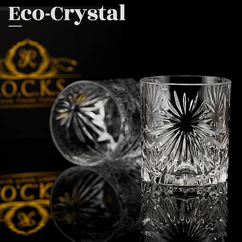 Miniatura 2 de Vasos de whisky de cristal, juego de 2 vasos de vidrio Soleil (11 onzas) para whisky, whisky escocés y bourbon, vasos de rocas para cócteles y