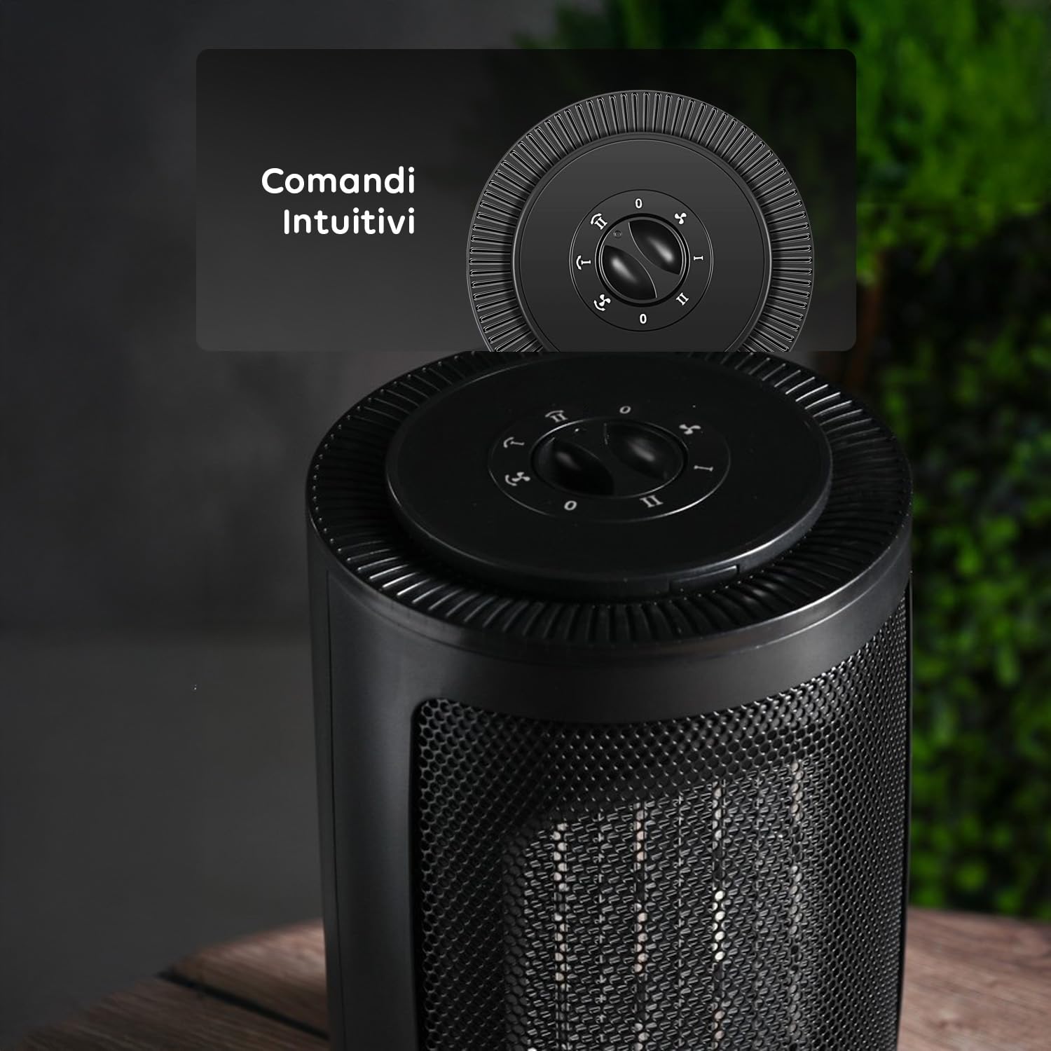 Wintem Termoventilatore da Tavolo 1500W Oscillante e a Basso Consumo - Ideale per un Riscaldamento in Pochissimo tempo in Camera, Bagno o Ufficio con 2 Livelli di Potenza