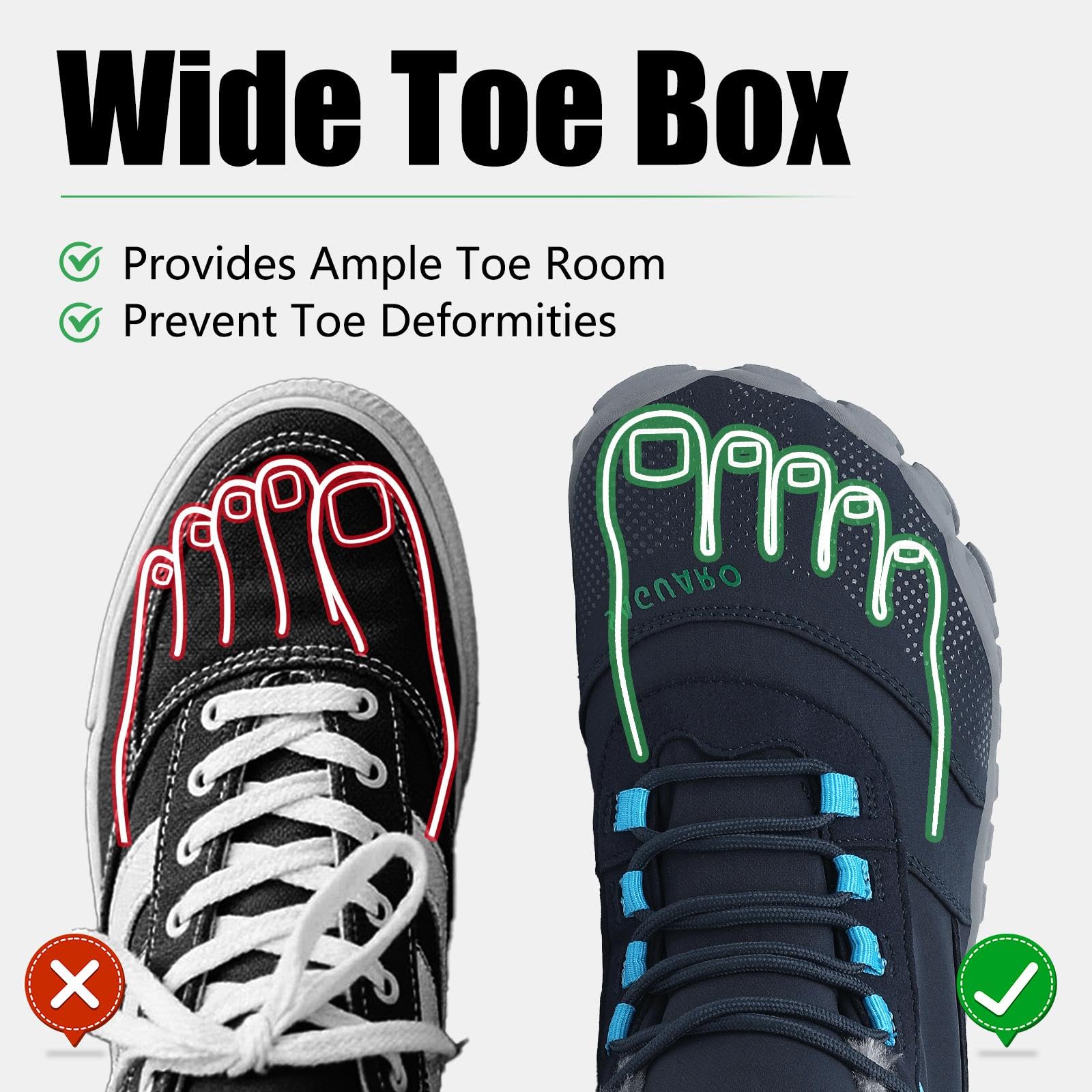 SAGUARO Barefoot Stivali Invernali Impermeabile Uomo Caldo Scarpe Inverno Donna Trekking Sneaker Outdoor Impermeabile