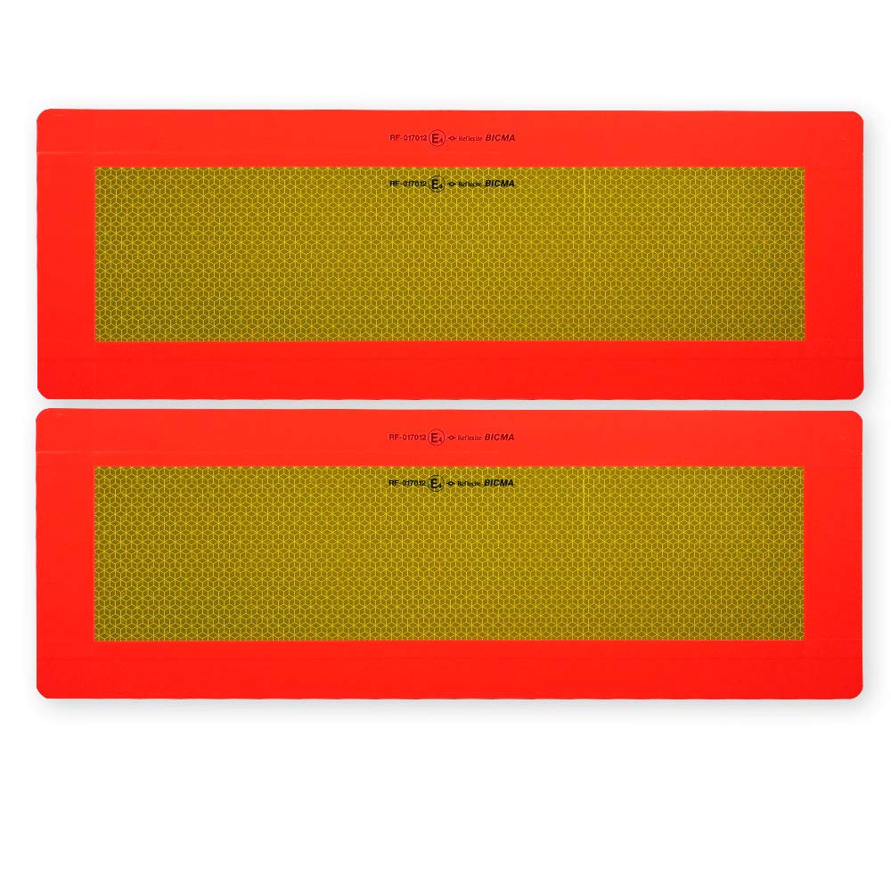 Lot de 2 panneaux d'avertissement 565x 196 mm pour semi-remorque et remorque ECE 70.01 - Réflecteur - Réfléchissant