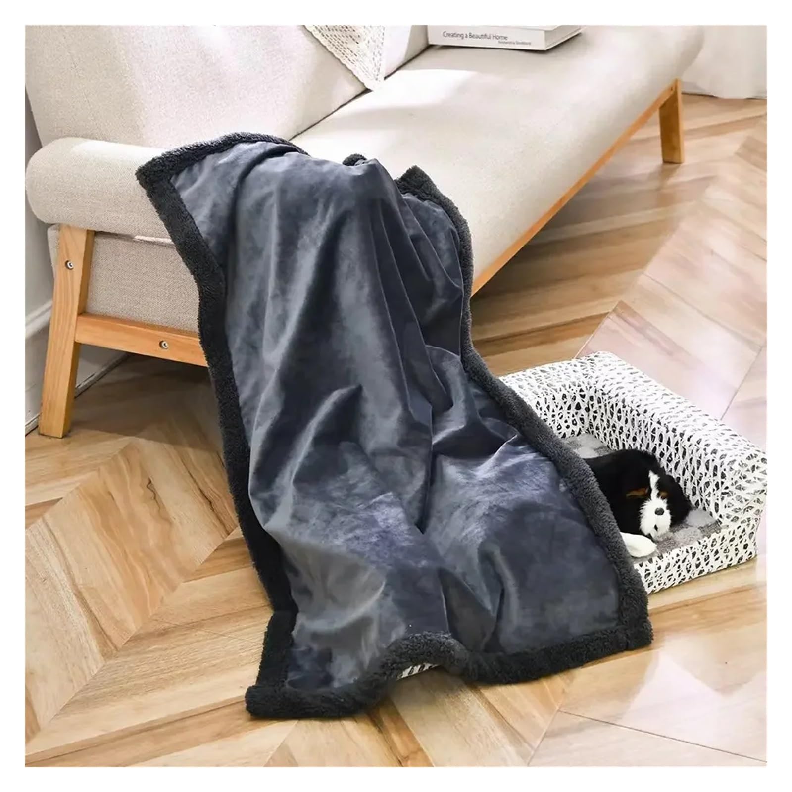 Couverture imperméable pour animal de compagnie – Couverture anti-pipi liquide pour chien – Housse de protection réversible en polaire Sherpa pour canapé