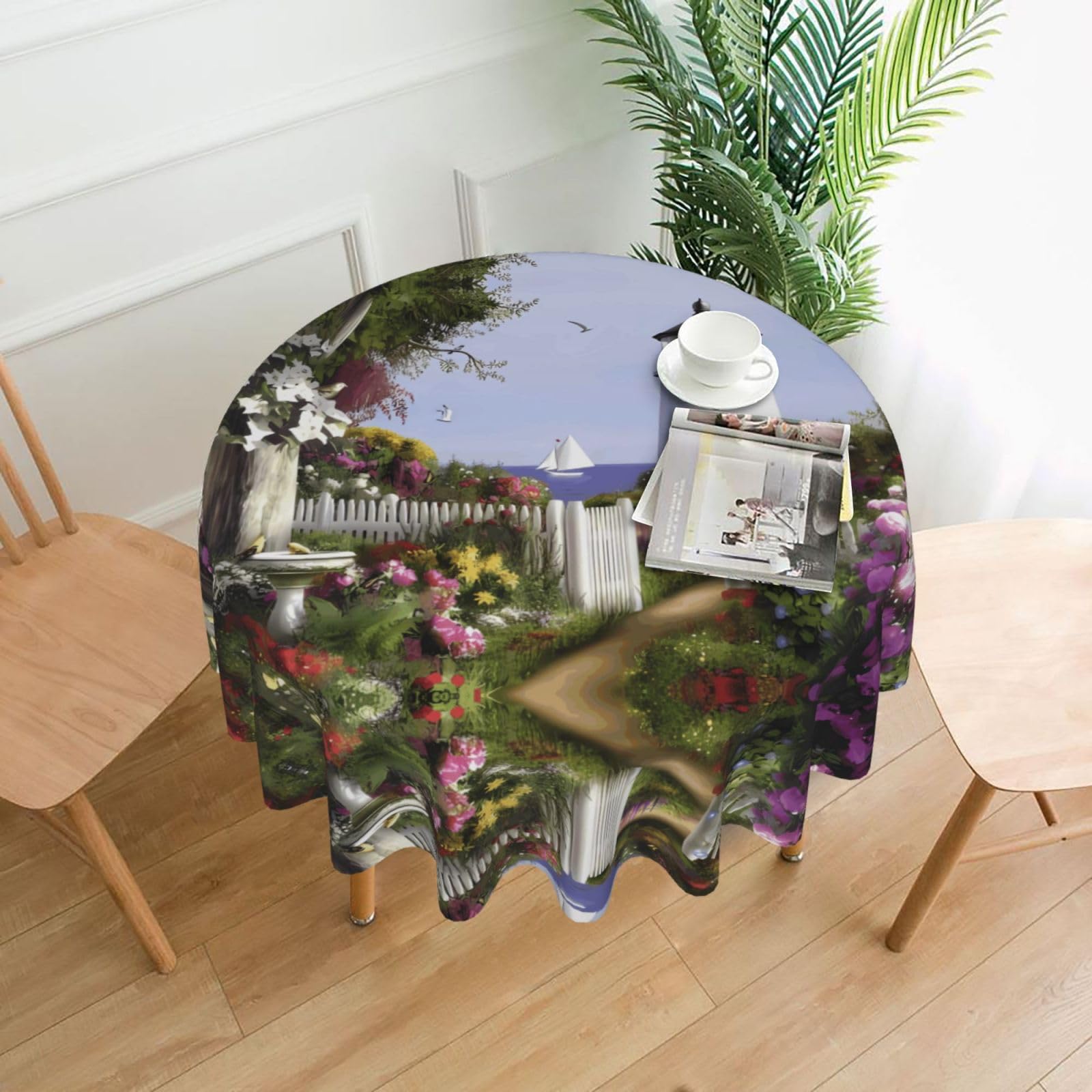 hhxvcv Lighthouse Diamond Painting Round Tablecloth – Dining Table Cover