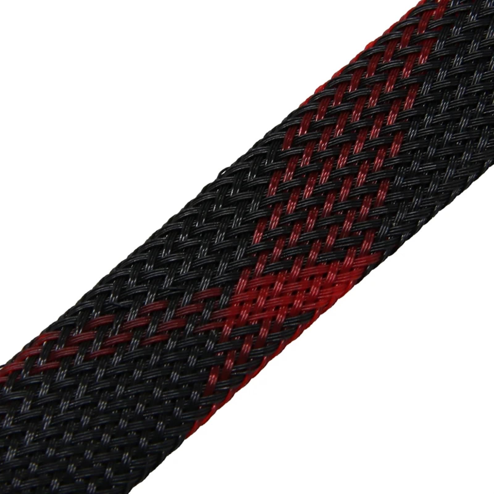 Cable ordenado Manga Cable Protector...(Black Red Cross,14MM1 Meters)