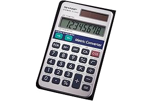 Sharp EL344RB Metric Conversion Wallet Calculator, 10-Digit Energy Efficient LCD