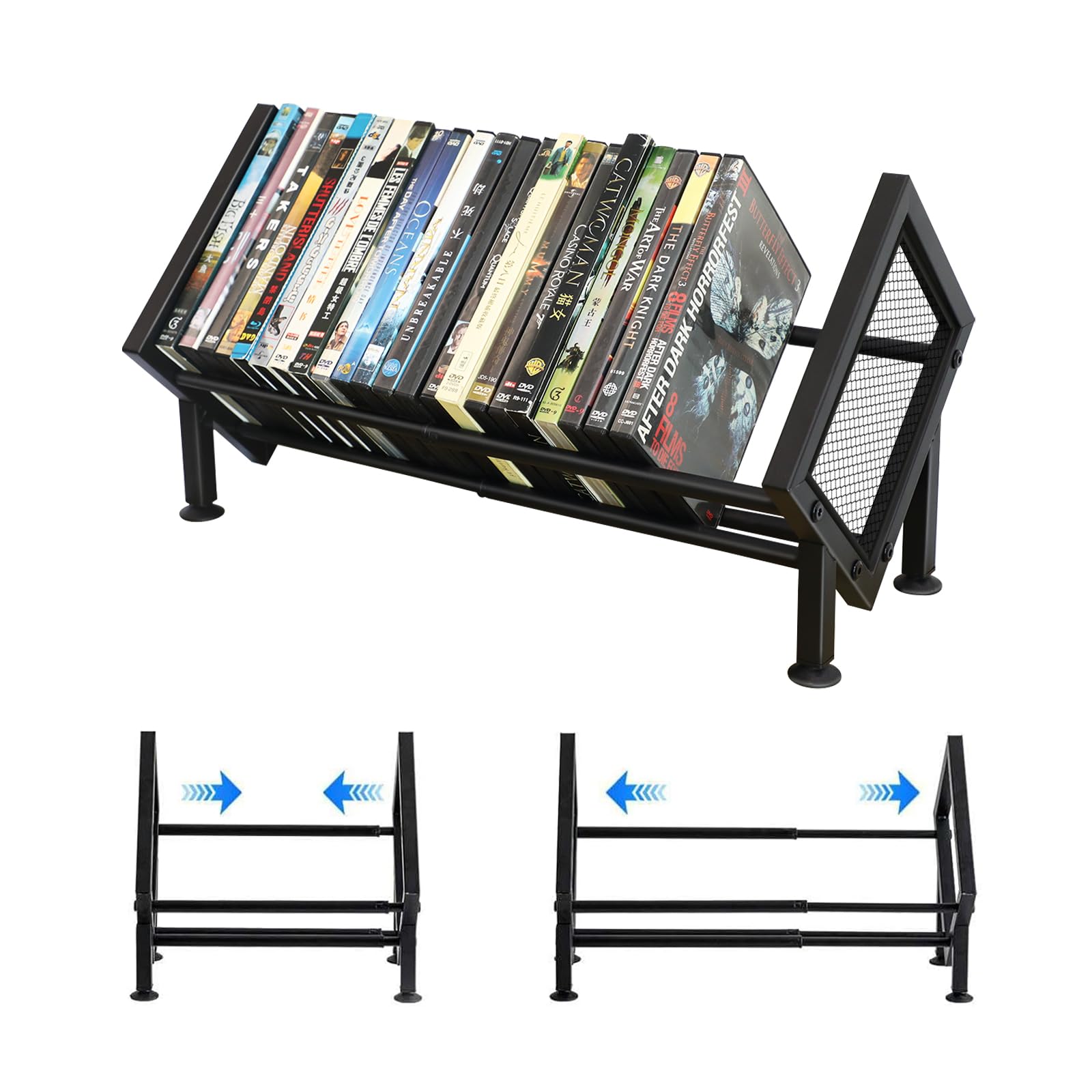 PUTNATRURE DVD Storage Rack, Expandable Video Game Shelf &amp; Blu Ray Holder