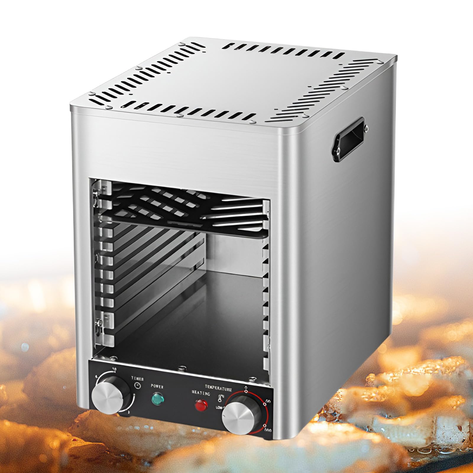 Parrilla Salamandra Comercial de 800℃, Asador Eléctrico de Bistec | Temperatura ajustable de 800℃, diseño de 10 capas de acero inoxidable ideal para cocinas comerciales y asadores