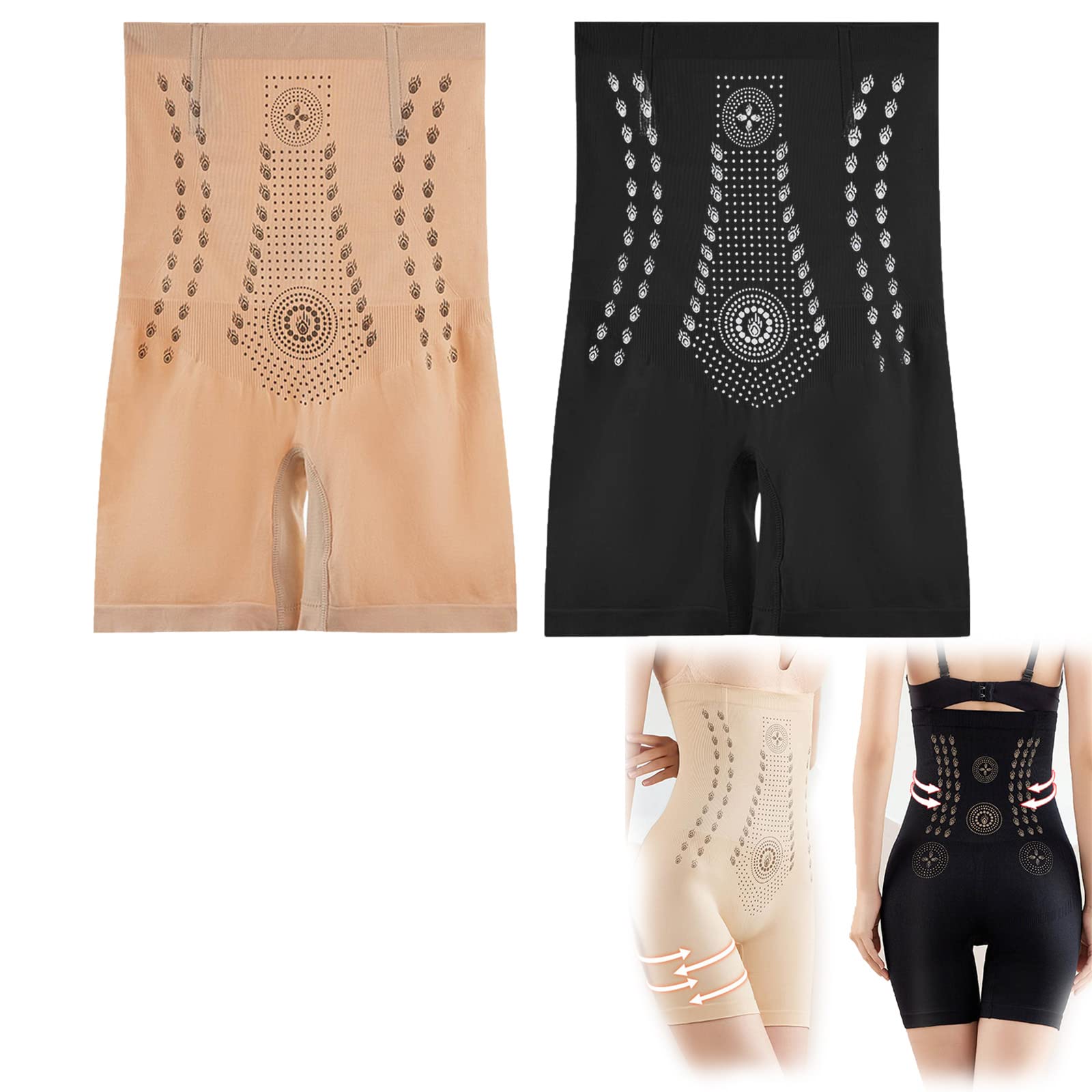 COTTNY IONSTech Unique Fiber Restoration Shaper, Negative Oxygen Ion Fat Burning Tummy Control Bodysuit Women High Waist Body Shaping Tummy Control Panties Body Shaper for Ladies Girls