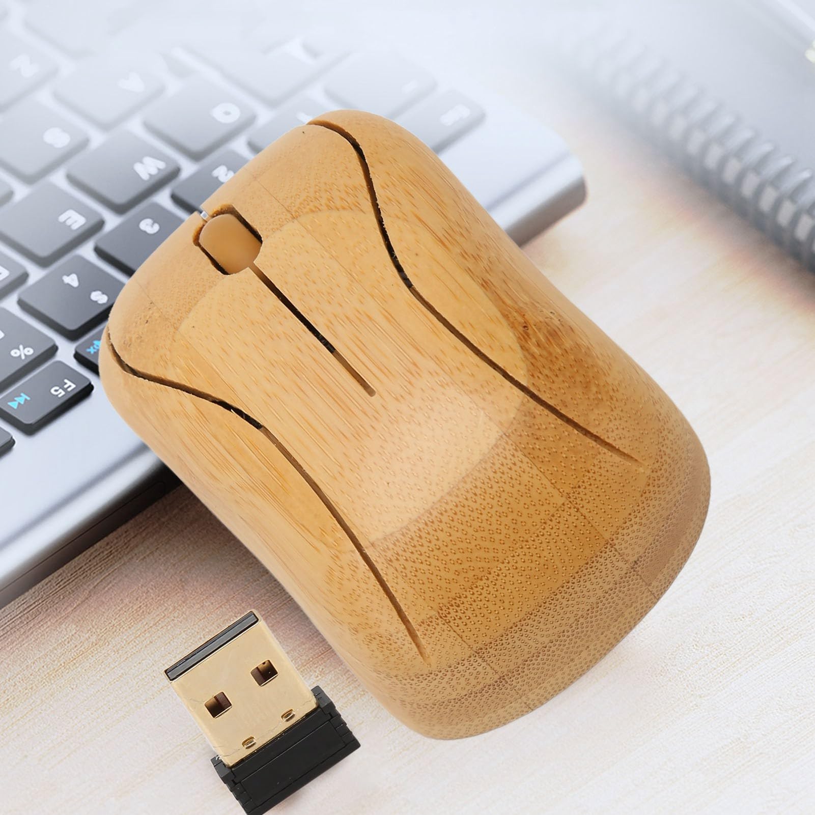 Ratón Inalámbrico de Madera de bambú Creativo, Ratón Práctico para Computadora Portátil de Oficina de Negocios, 3 Niveles de dpi de Ajuste, 800-1200-1600 dpi, para Trabajo,