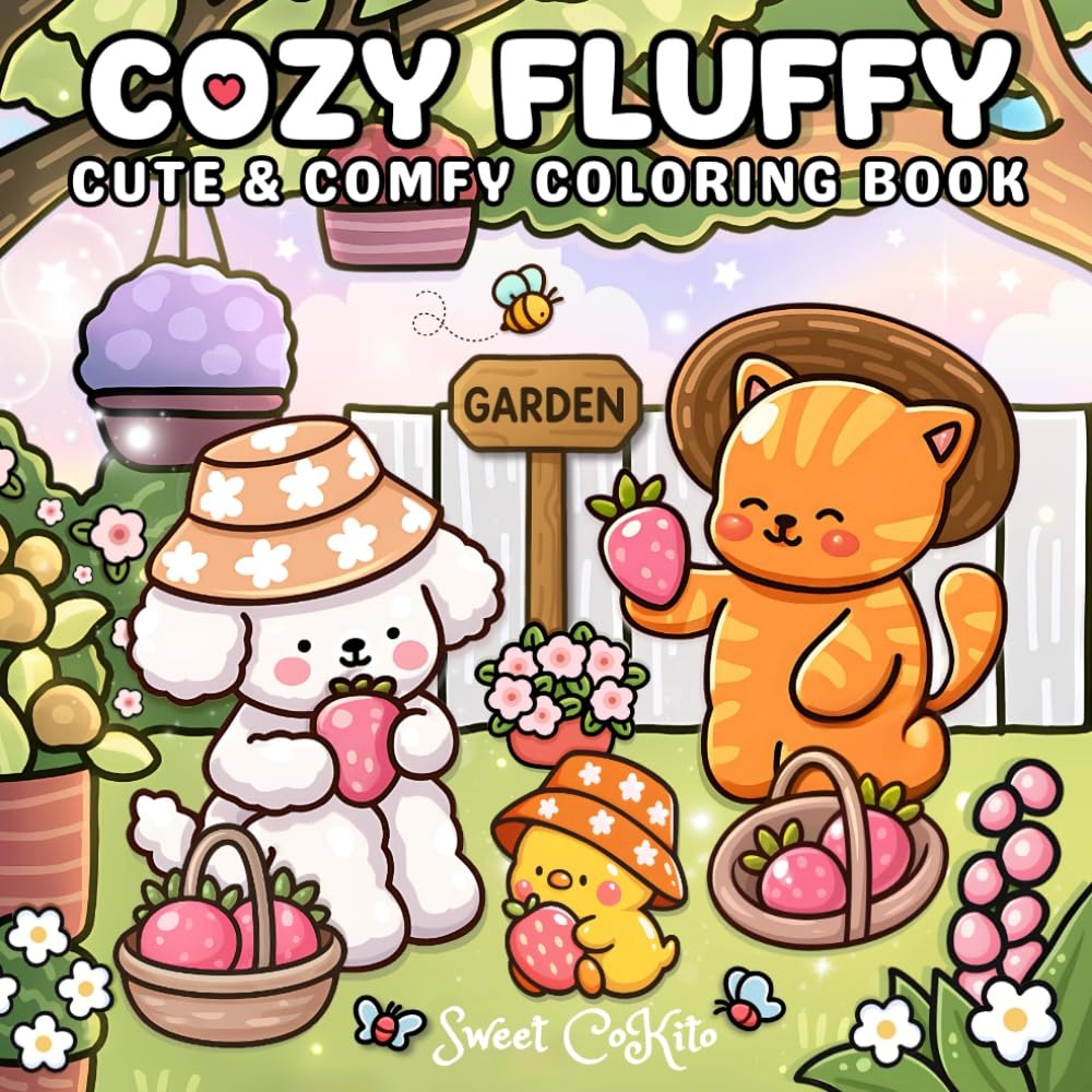 Cozy Fluffy: Cute & Comfy Coloring Book. Libro da colorare per adulti e adolescenti con animali soffici in avventure quotidiane e momenti con atmosfere Cozy