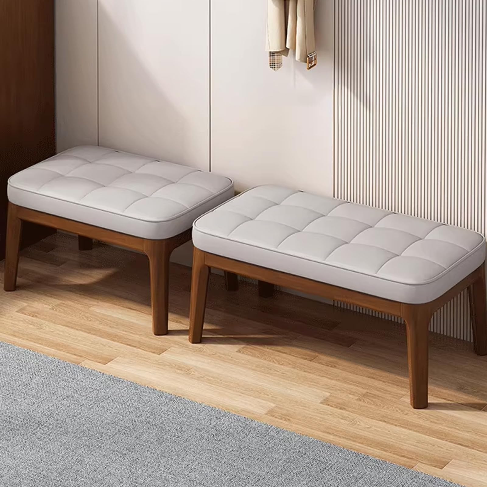 Ławka na buty z poduszką – solidne drewniane przechowywanie wejściowe do sypialni, salonu, przedpokoju - stylowy i funkcjonalny design
