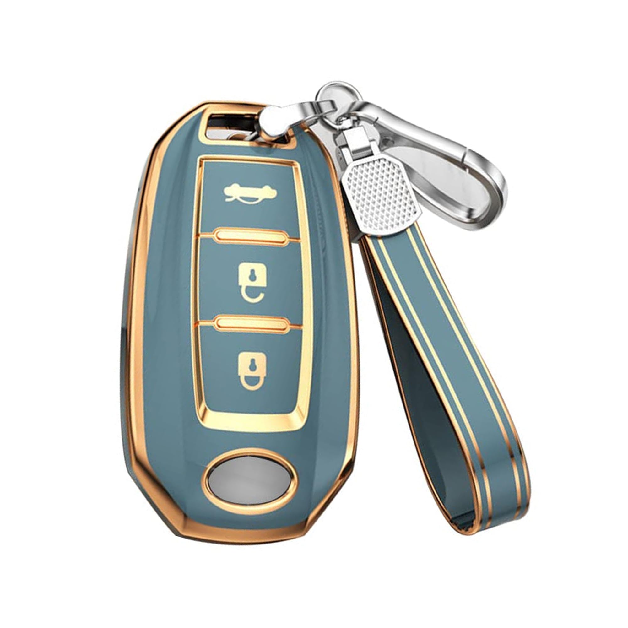 KUNIO Car Key Fob Cover Fit for Nfiniti Q50 Q60 QX50 Key Protective Cover Keychain TPU Key Holder 3 Buttons Car Accessory