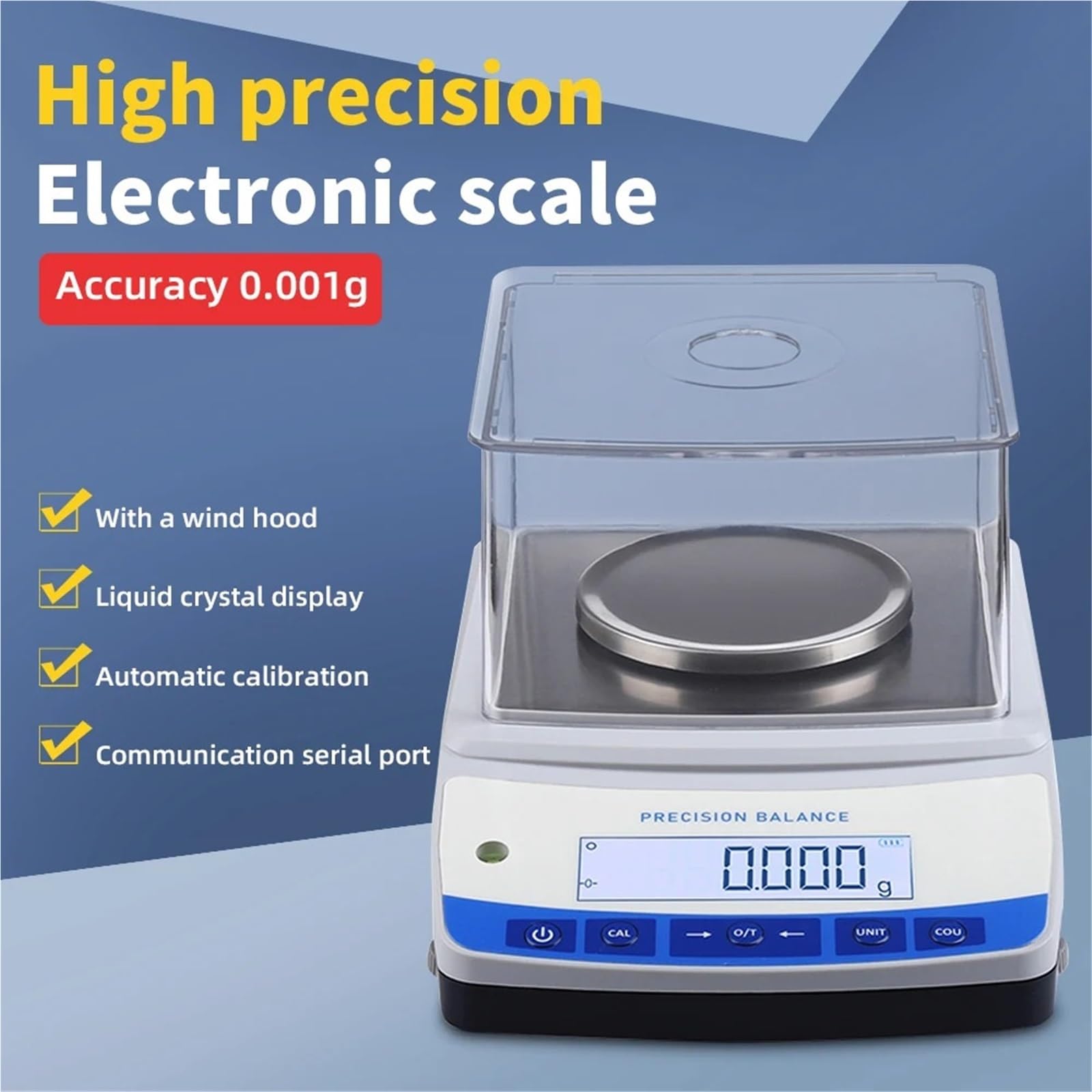 Básculas digitales de laboratorio, Balanza electrónica de alta precisión de 500 g a 0,001 g, balanza analítica de laboratorio, báscula de cocina for joyería con puerto RS232