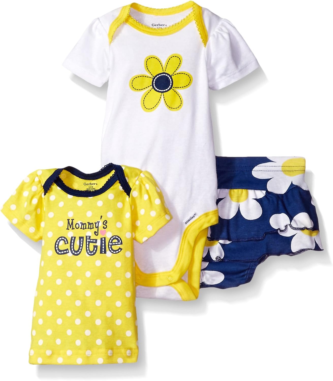 Gerber baby-girls 3-piece Bodysuit, Shirt, and Skort Set