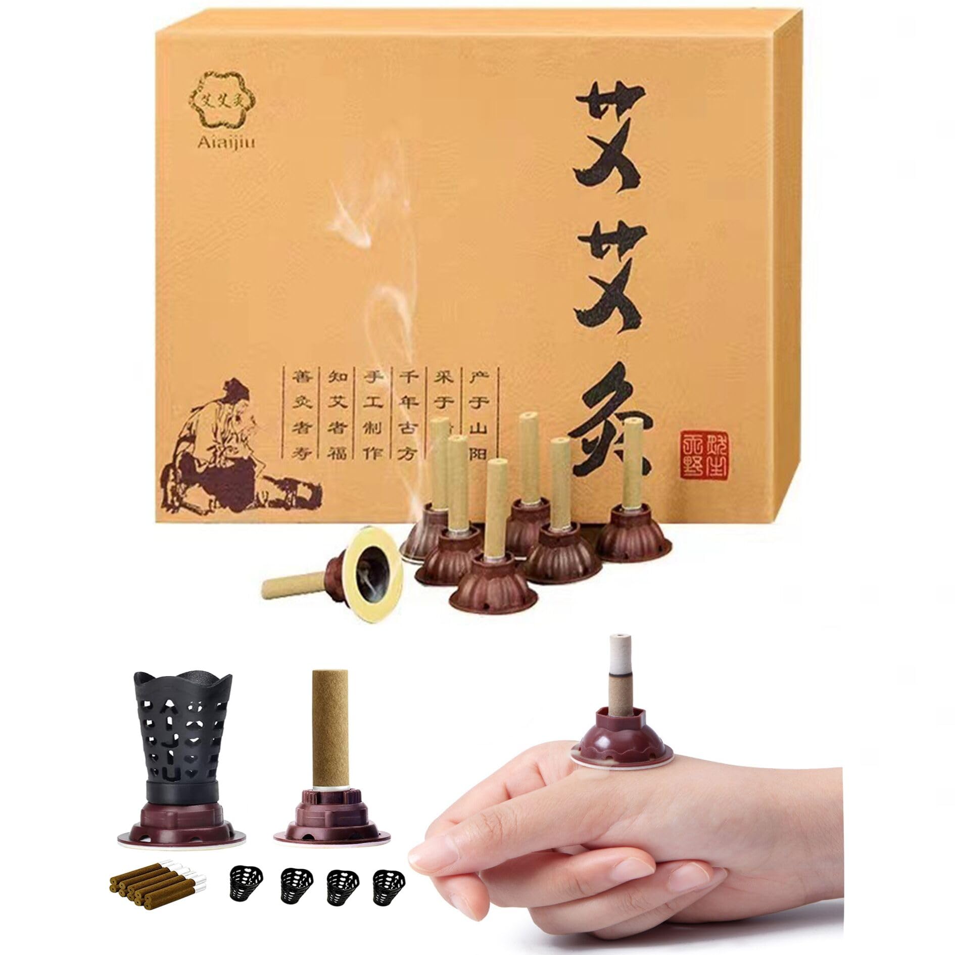 Amazon.com: Self-Stick Moxa Sticks,Natural Mugwort Rolls Chinese