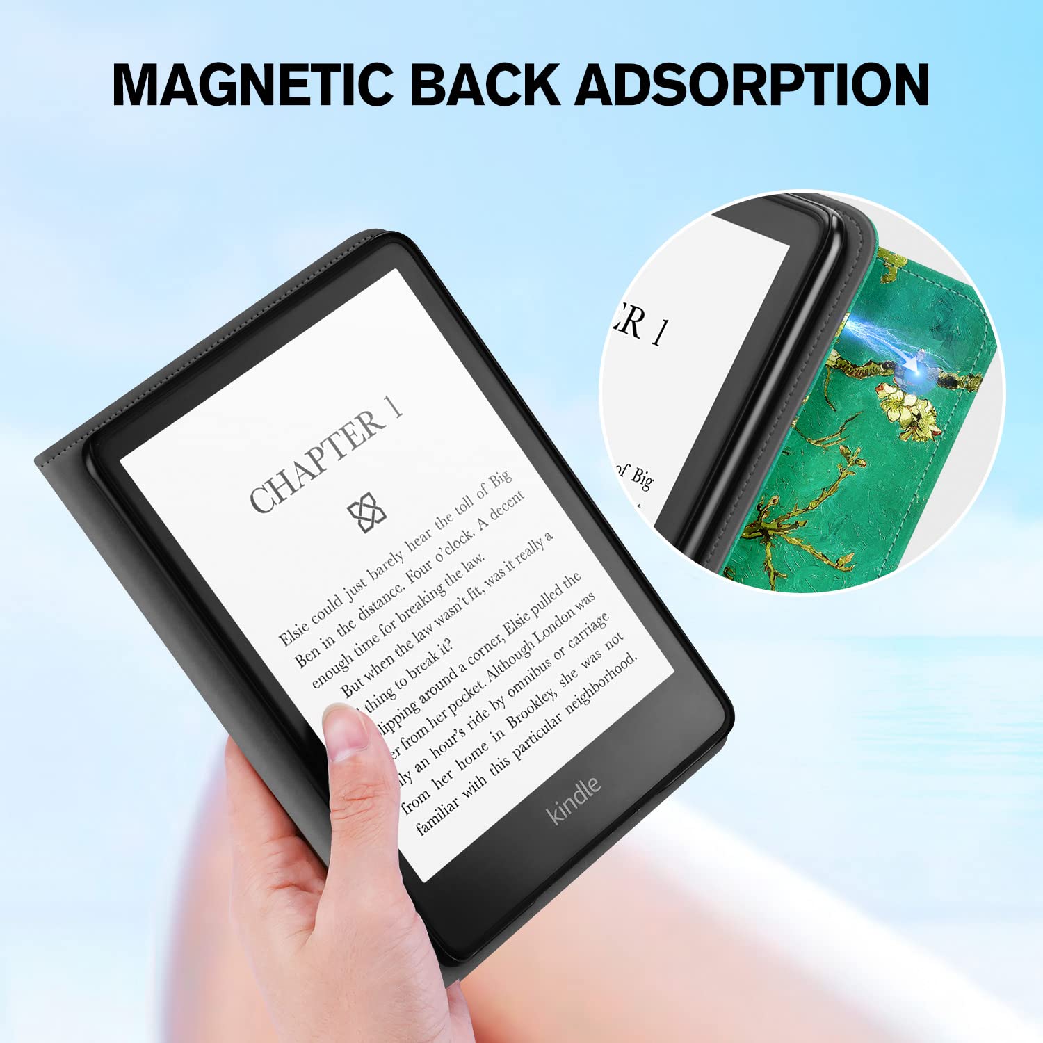 Ayotu Funda con soporte para Kindle Paperwhite de 6.8 pulgadas de 11ª generación 2021/Signature Edition 2021/K&G ShineLight Ereader, funda de piel sintética con correa de mano, soporta encendido y