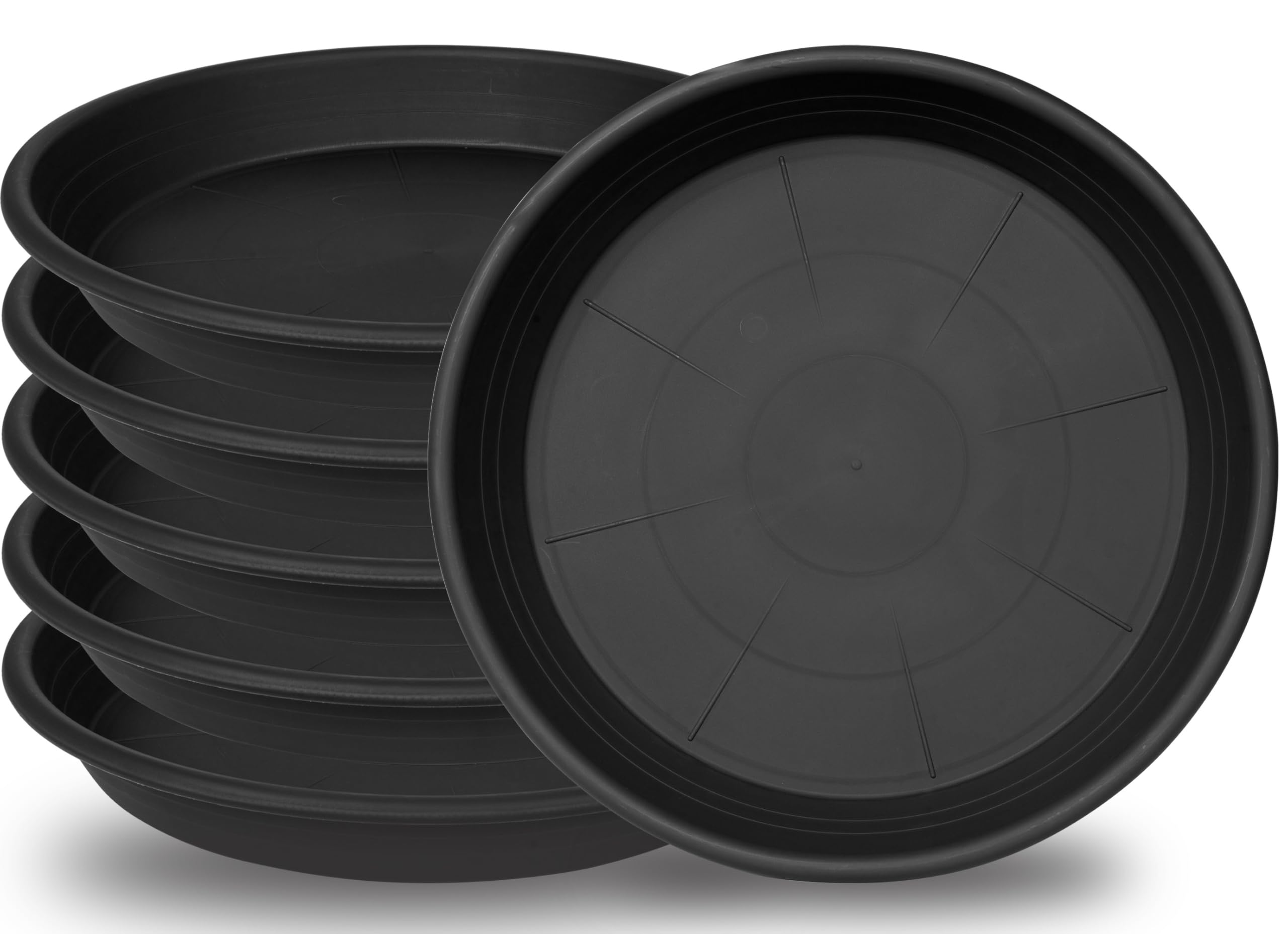 Grjoprt Heavy Duty Plastic Plant Saucer 6-Pack