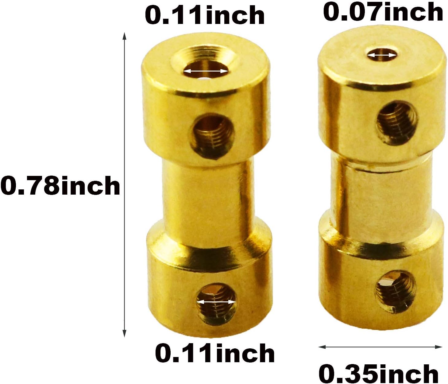 heyous 4pcs 2mm to 3mm Brass Flexible Shaft Coupler with Screws for RC Airplane Boat Motor Transmission Connector