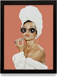 Hollywood Wall Picture - Better Late Than Ugly Wall Decor Canvas Wall Art, Preppy Makeup Room Decor, Fashion Print (8x10, ...