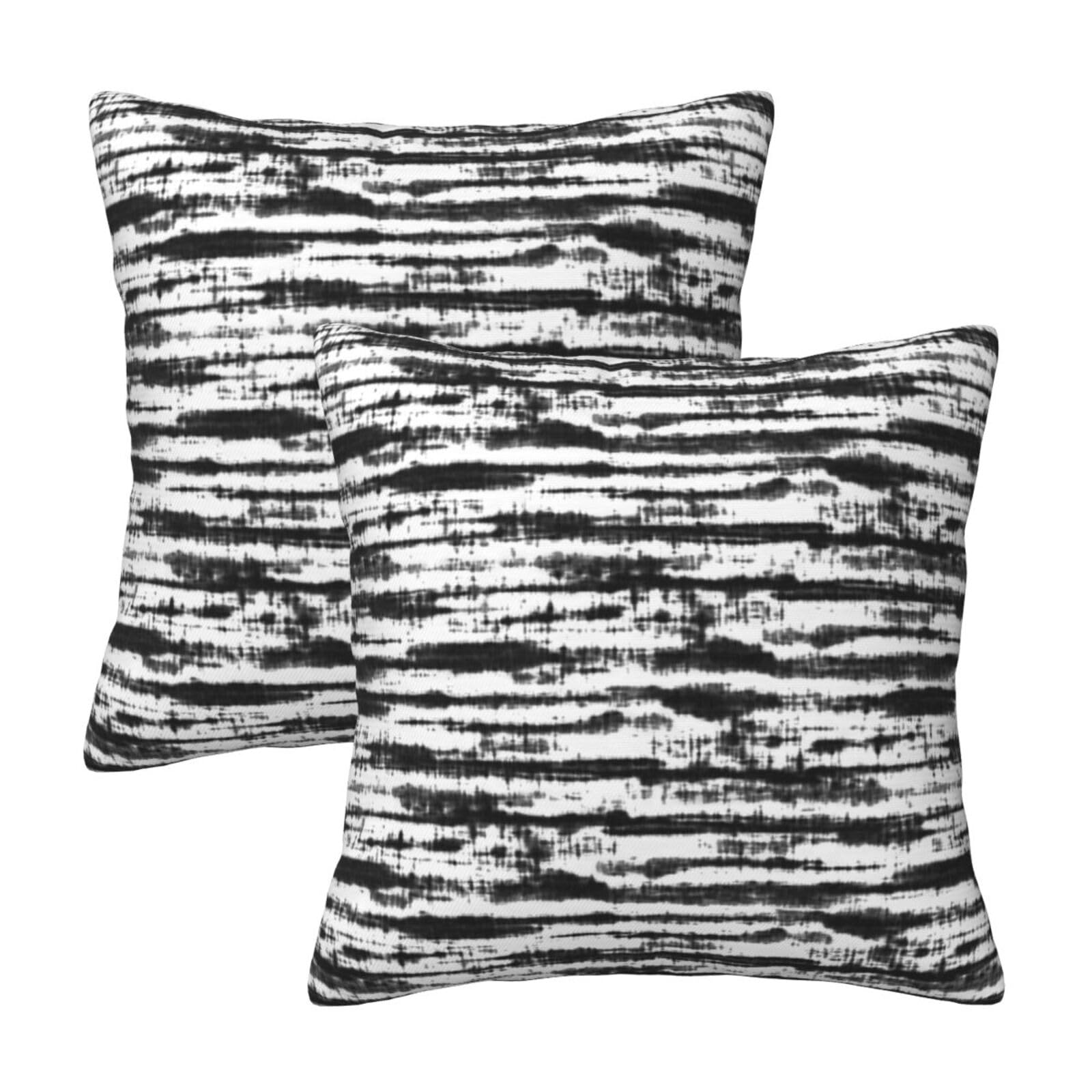 QUALKNOY Set of 2 Velvet Cushion Covers 45x45cm Modern Abstract Art Black Decorative Throw Pillow Cases 18x18 inches for Sofa Living Room Garden Outdoor Courtyard Decor Pillowcases