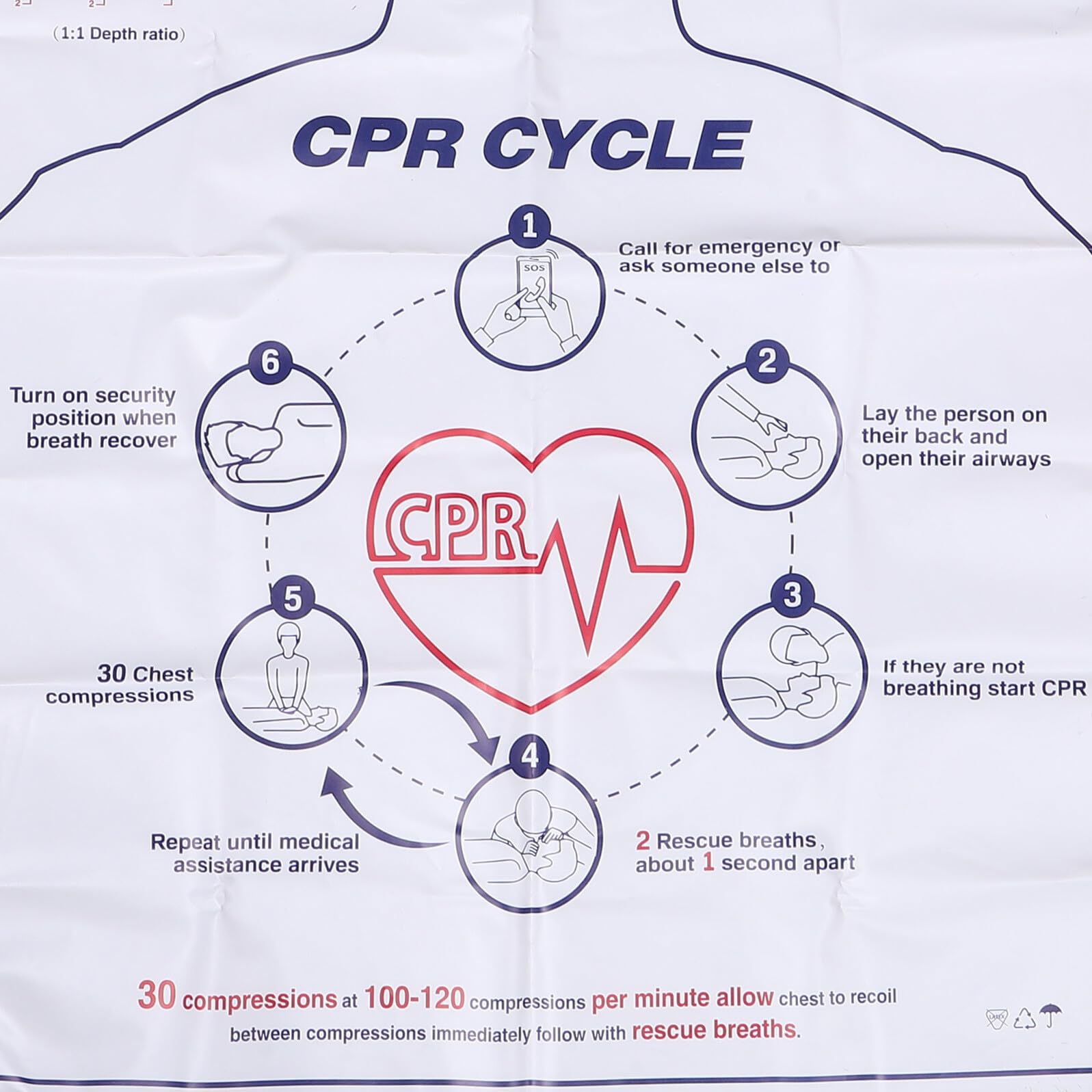 Modelo de entrenamiento cardíaco herramienta equipo de entrenamiento para estudiantes círculo de dispositivo cpr muñeco