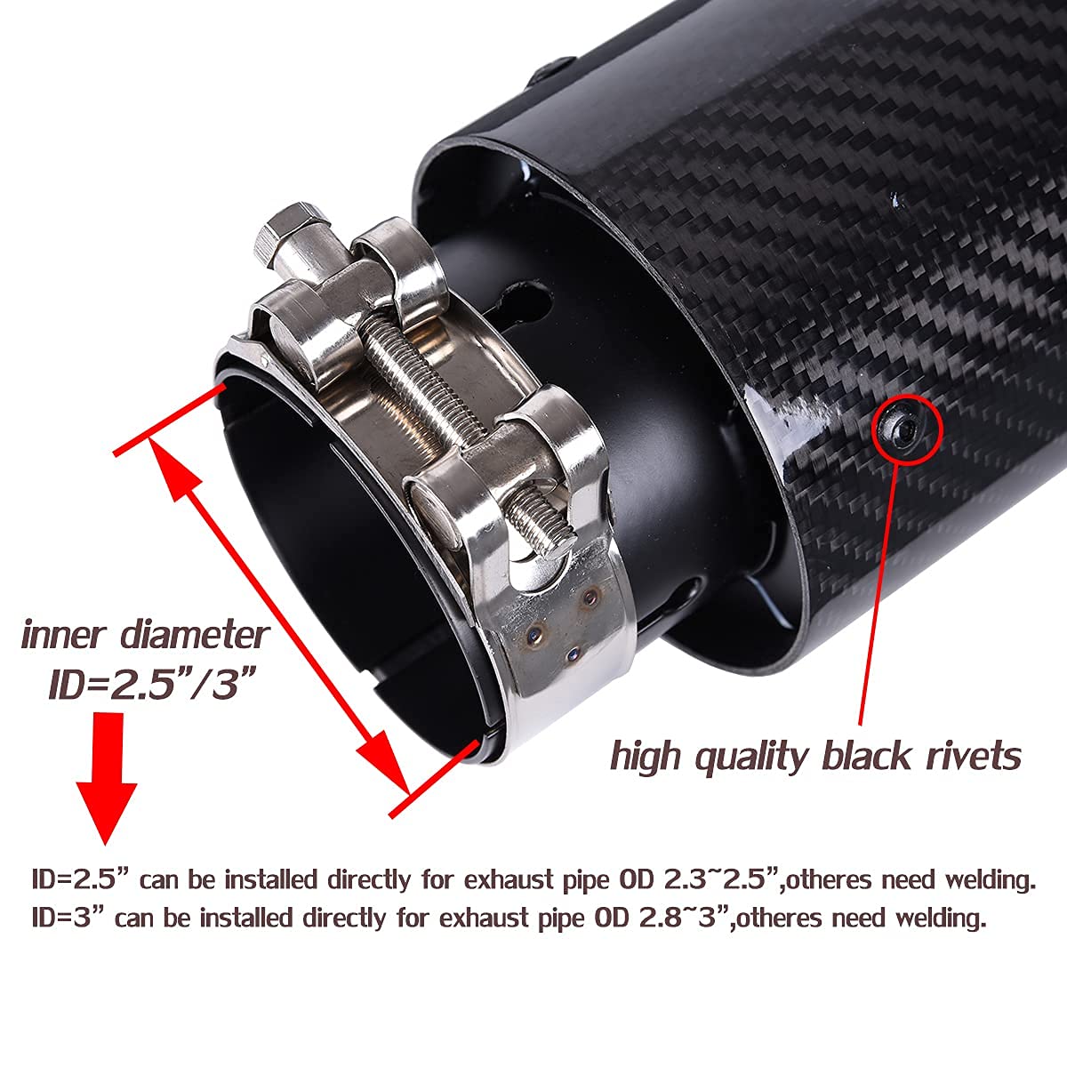 Buy Kipalm Carbon Fiber Exhaust Tip Glossy Exhaust Pipe Muffler