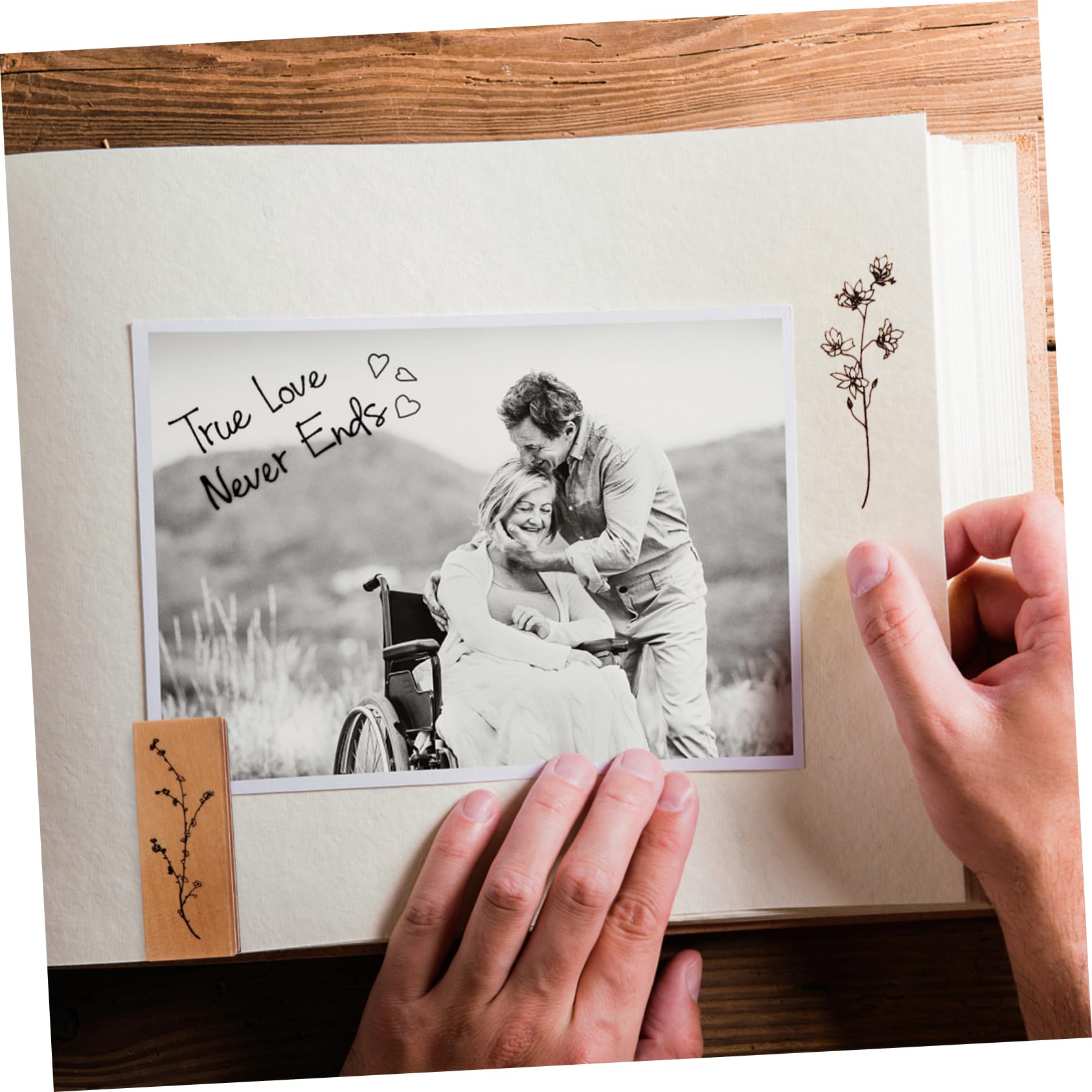 SEWACC 16 Stück Holz Siegel Sammelalbum Stempel Album Stempel Pflanzen Blumen Tagebuch Bastel Tagebuch Planer Holz Brief DIY