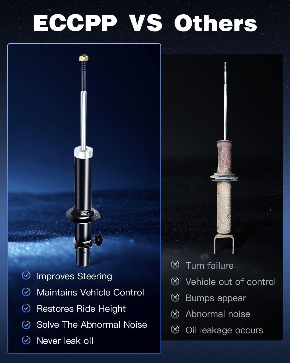 ECCPP shock absorbers shock Struts for 1992-2001 for Honda Prelude shock Struts for 341177 71981 341178 341179 71267 Front and Rear Shocks
