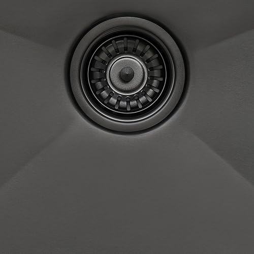 Miniatura 6 de Ruvati RVH5007BL - Fregadero de cocina de acero inoxidable negro plomizo de 25 pulgadas con montaje superior