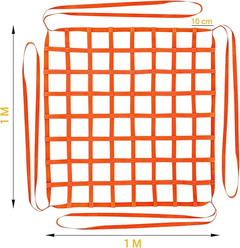 Miniatura 2 de Correas de red de elevación de nailon 3.9 in Red de seguridad de malla cuadrada 3.3 ft x 3.3 ft Correas de red de elevación de seguridad para