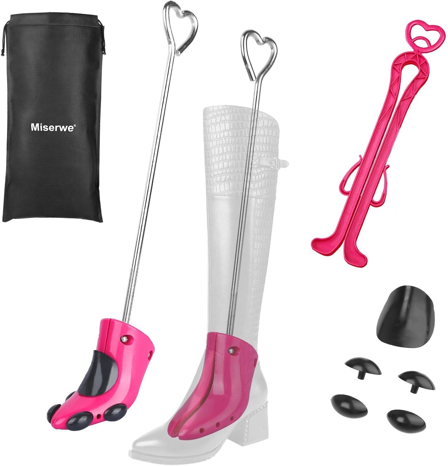 Miserwe One Pair Boot Stretcher with Boot Shaper Stands Professional 4Way Shoe Stretcher for