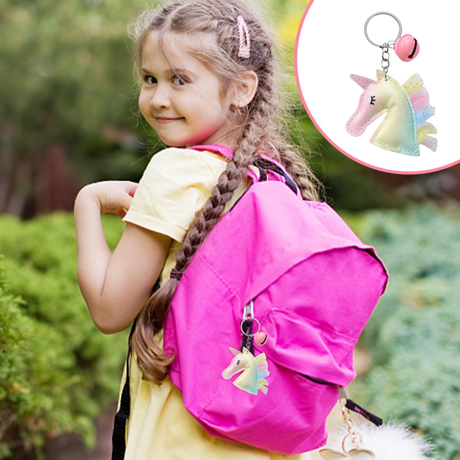 1 Bolso De Lujo De Dibujos Animados Y 1 Llavero, Linda Bolsa De Cuerpo Cruzado, Bolso Creativo De Monedas, Regalo De Niña.