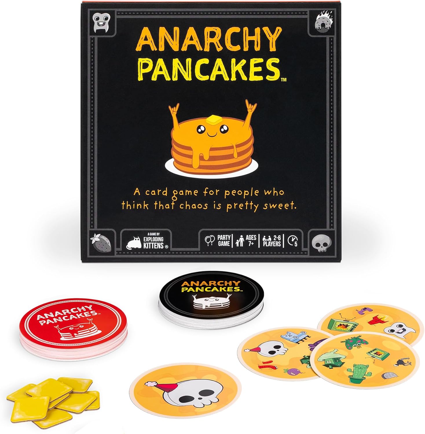 Exploding Kittens – Anarchy Pancakes, from The Makers of Spot It! – A Deliciously Fast-Paced Matching Game - 2-6 Players Ages 7+ - Great for Family Game Nights, Christmas, Stocking Stuffer