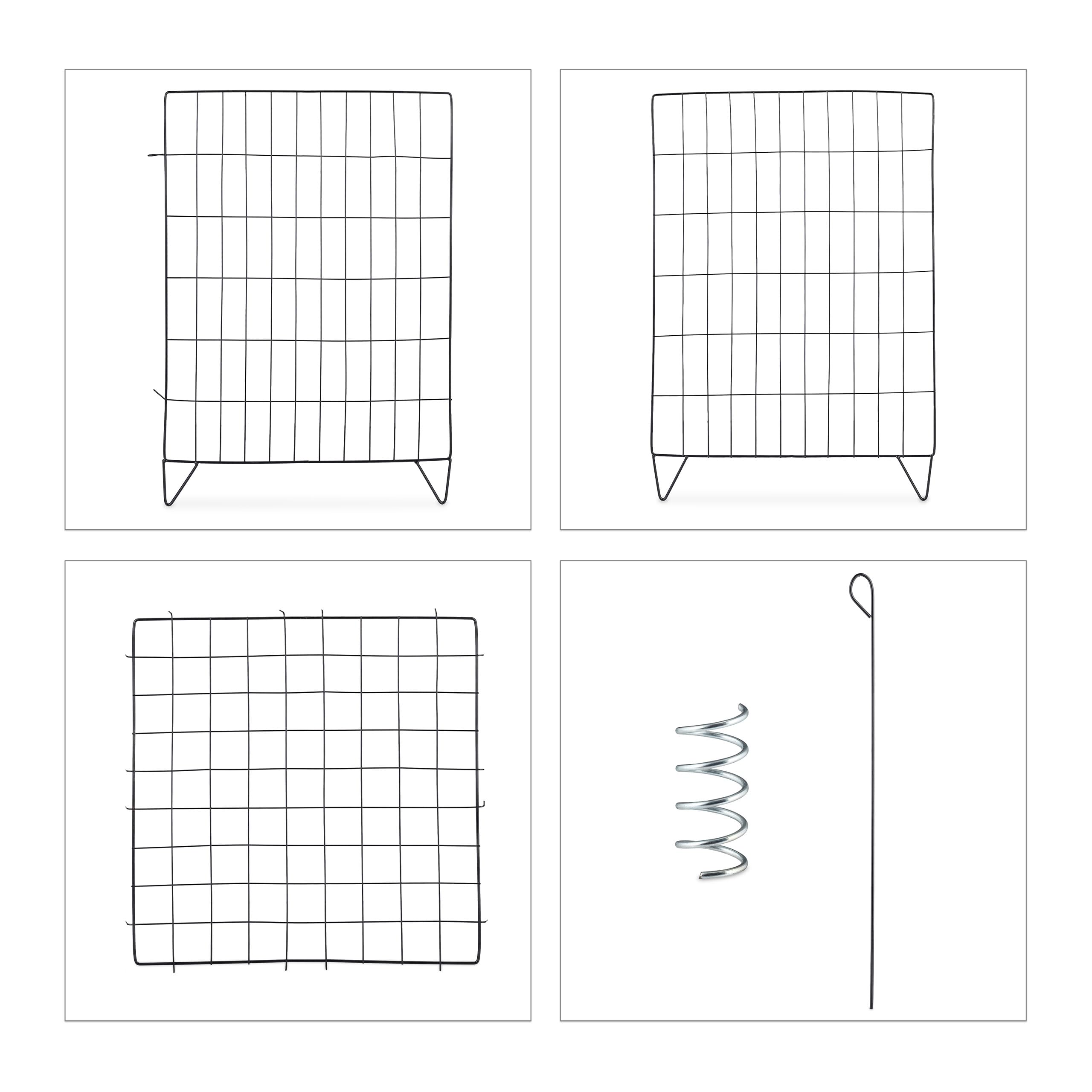 Relaxdays Compostiera in Metallo, Set da 2, per Compost da Giardino, Cesta per Foglie e Fogliame, 68 x 46 x 46 cm, Nero