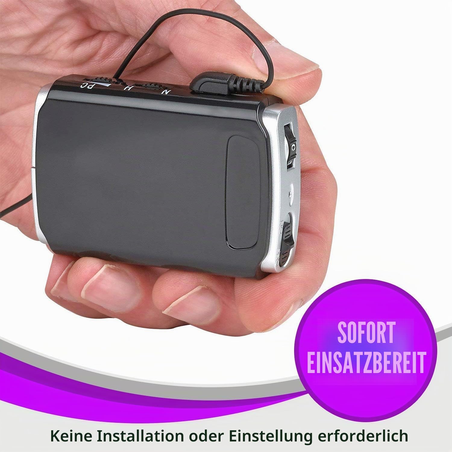 Wiederaufladbarer persönlicher Soundverstärker – Taschengeräusche digitaler Hörverstärker – leicht und kompakt Sprachverstärker Audio-Hörgerät mit Hintergrundgeräuschreduzierung für Erwachsene