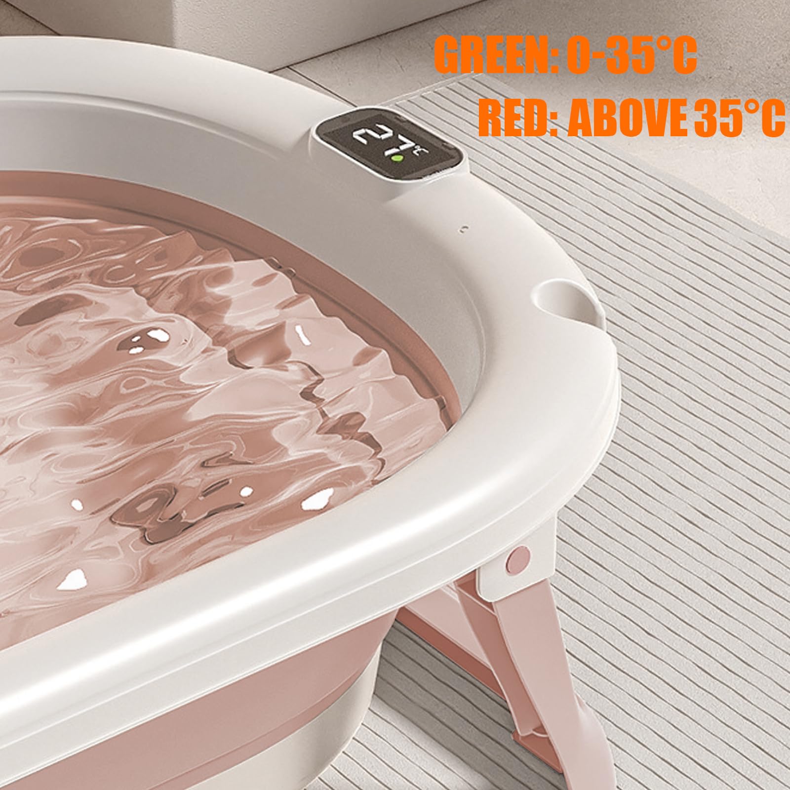 Baignoire Bébé Pliable avec Thermomètre 0-36 Mois