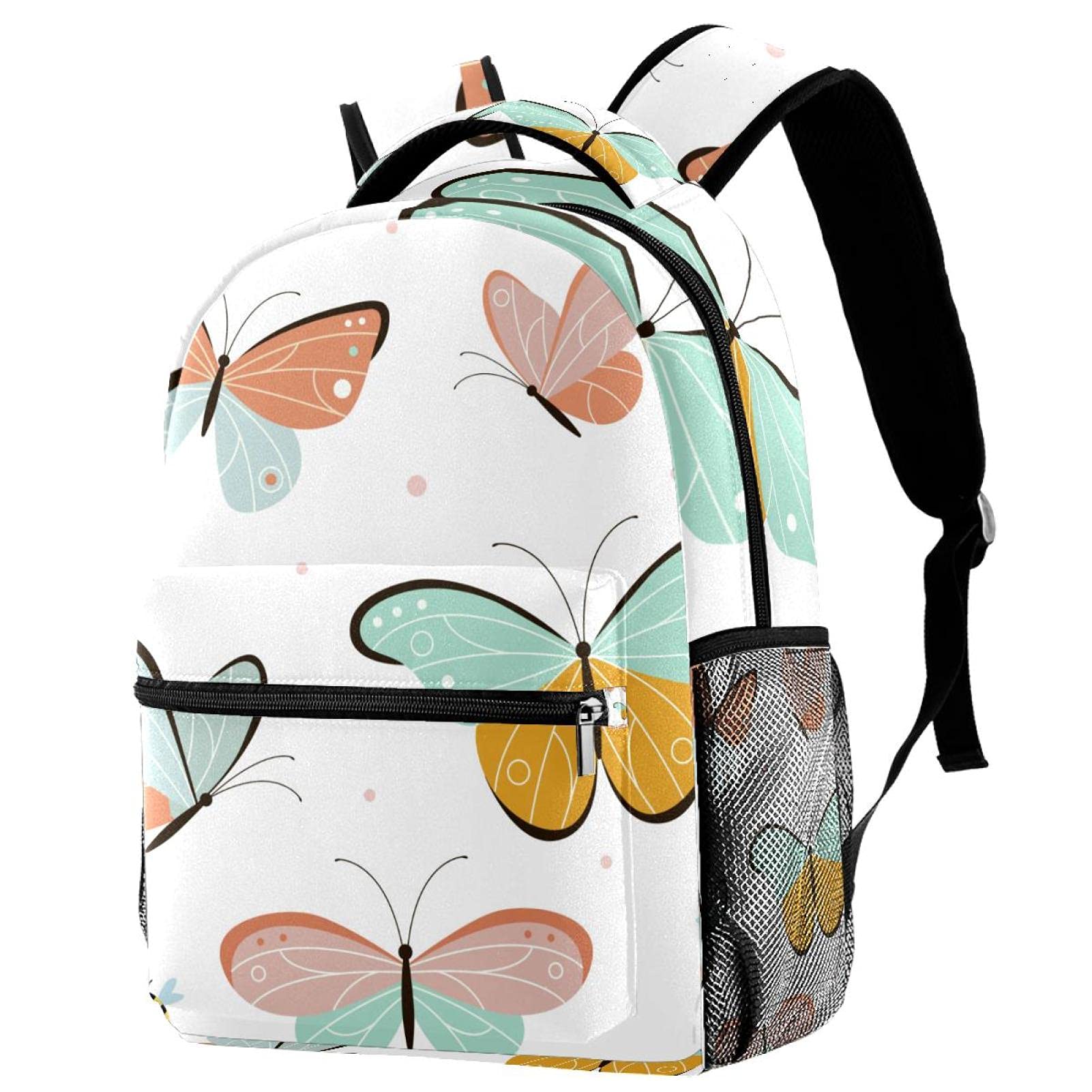 Sac à dos durable marron aquarelle papillon-01 pour école mixte
