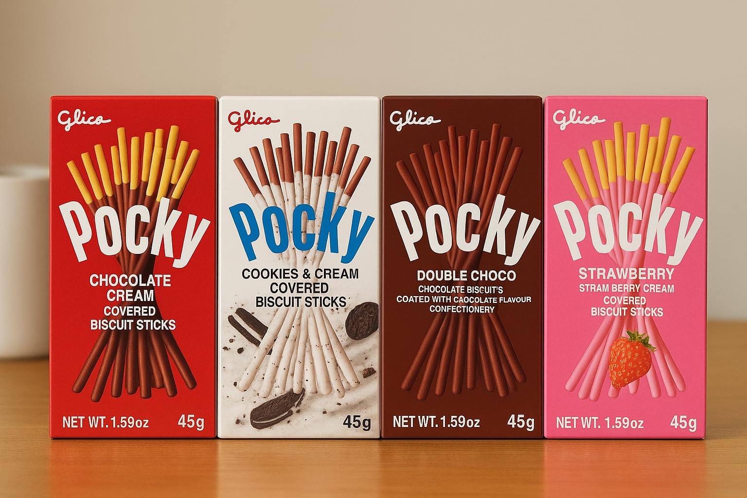 Pocky Glicos Pocky Variety Pack, Chocolate Cream, Cookies & Cream