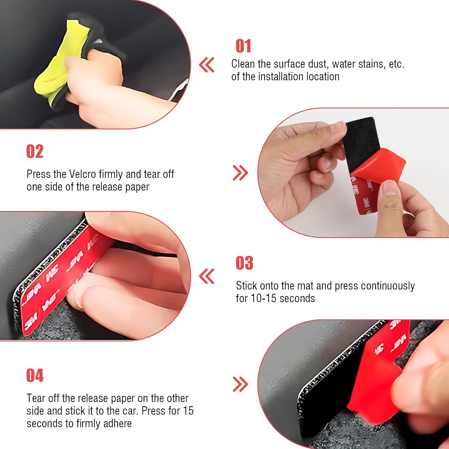 8PCS Heavy Duty Adhesive Hook and Loop Strips, 1.2" x 3.2"
