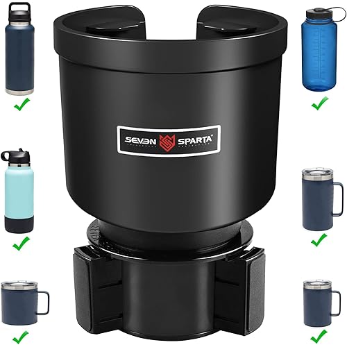 Upgraded Car Cup Holder Expander Adapter with Offset Adjustable Base, Compatible with Yeti 14/24/36/46oz Ramblers, Hydro Flasks 32/40oz, Other Large Bottles Mugs in 3.4"-4.0", 1 Pack