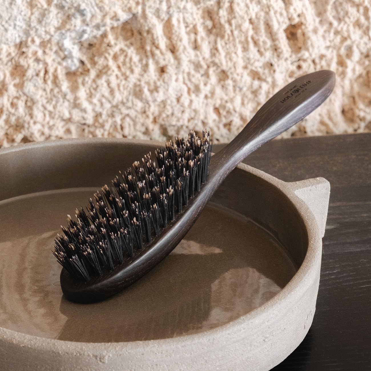 Cepillo de pelo con cerdas de jabalí de roble ahumado de alta calidad, para todas las longitudes de pelo, brillo natural, HOLZ-LEUTE