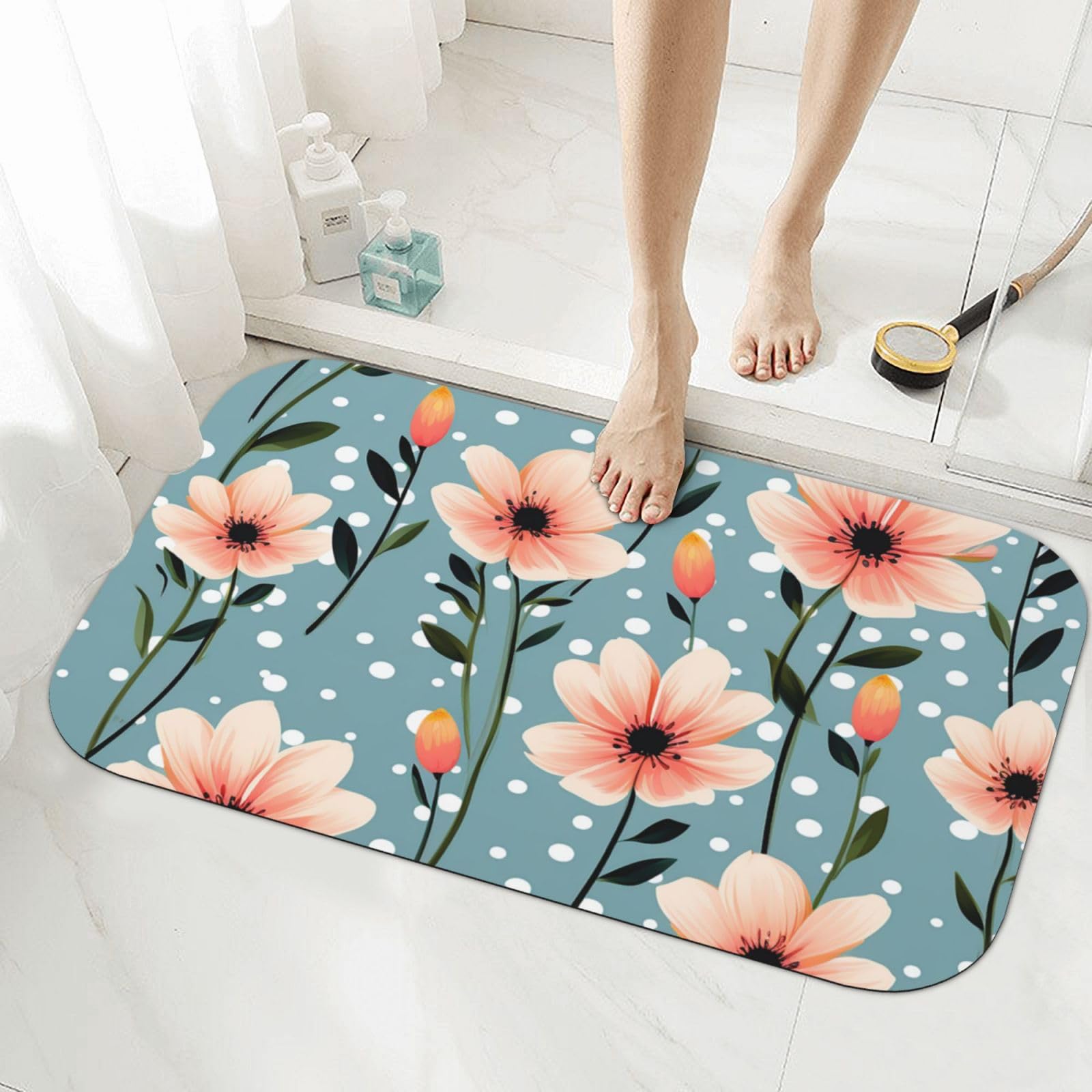Tapis de bain en pierre ultra absorbant, diatomite à séchage rapide pour douche
