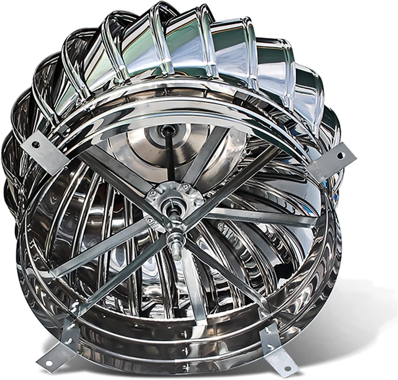 LMMIAOZ Chimney Spinner Vent Cowl Cap, 304 Stainless Steel Rotating Chimney Cowl Cap Turbine Ventilator Multiple Sizes(110mm/4.3in)