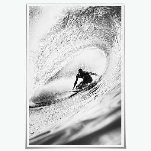 Póster vintage de surf, arte de olas costeras, arte de pared de playa, pintura de olas grandes, deportes extremos, impresiones en lienzo para el