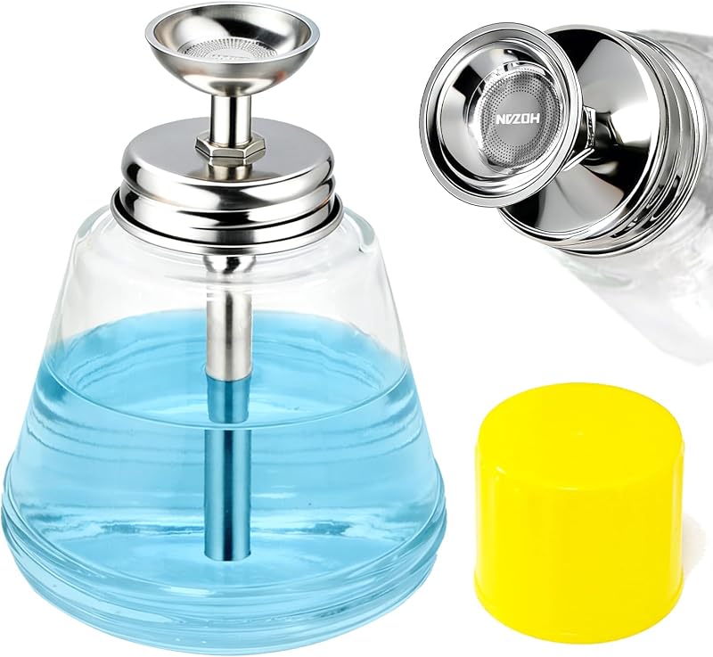 Frasco dispensador de vidro ffresiss com bomba metálica de pressão, 180 mL, pacote com 1