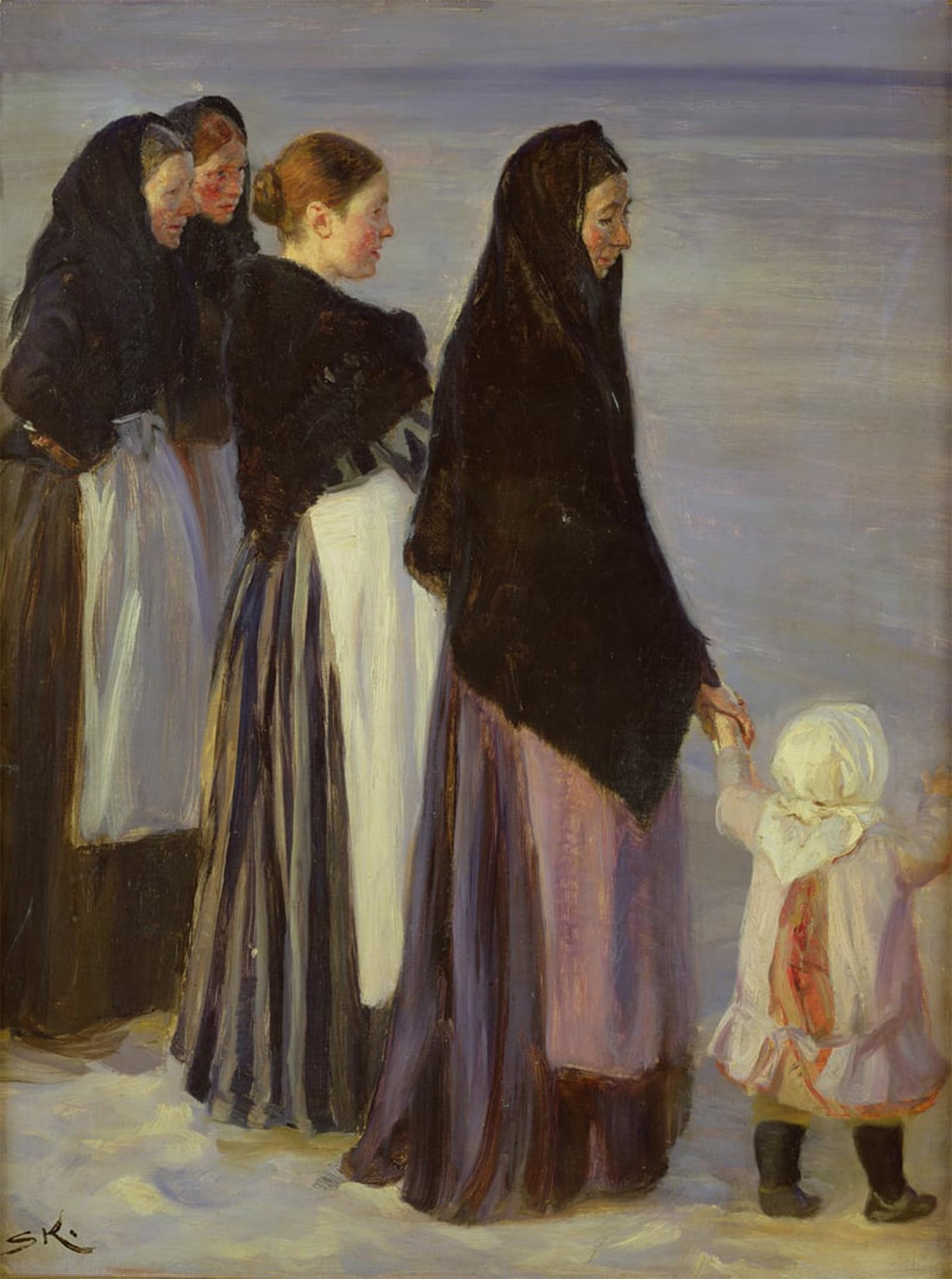 SERENDIPITP Abstract Painting Mural Print Picture Wall Decor Painting Famous by Peder Kroyer Vintage Wall Artwork for Home Decor 60x90cm