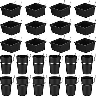 24 Sets Pegboard Bins Pegboard Cups with Hooks and Loops Pegboard Accessories Set Peg Board Tools Storage Arrange System Kit, for Garage Craft Workshop Workbench Hobby Office