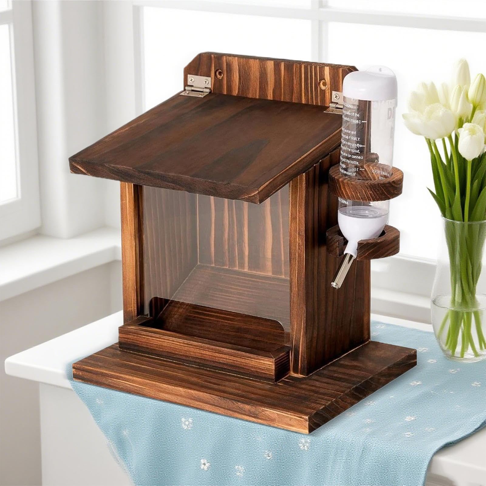 Eichhörnchen-Futterkasten Wandmontierte Holz-Eichhörnchen-Futterstation für