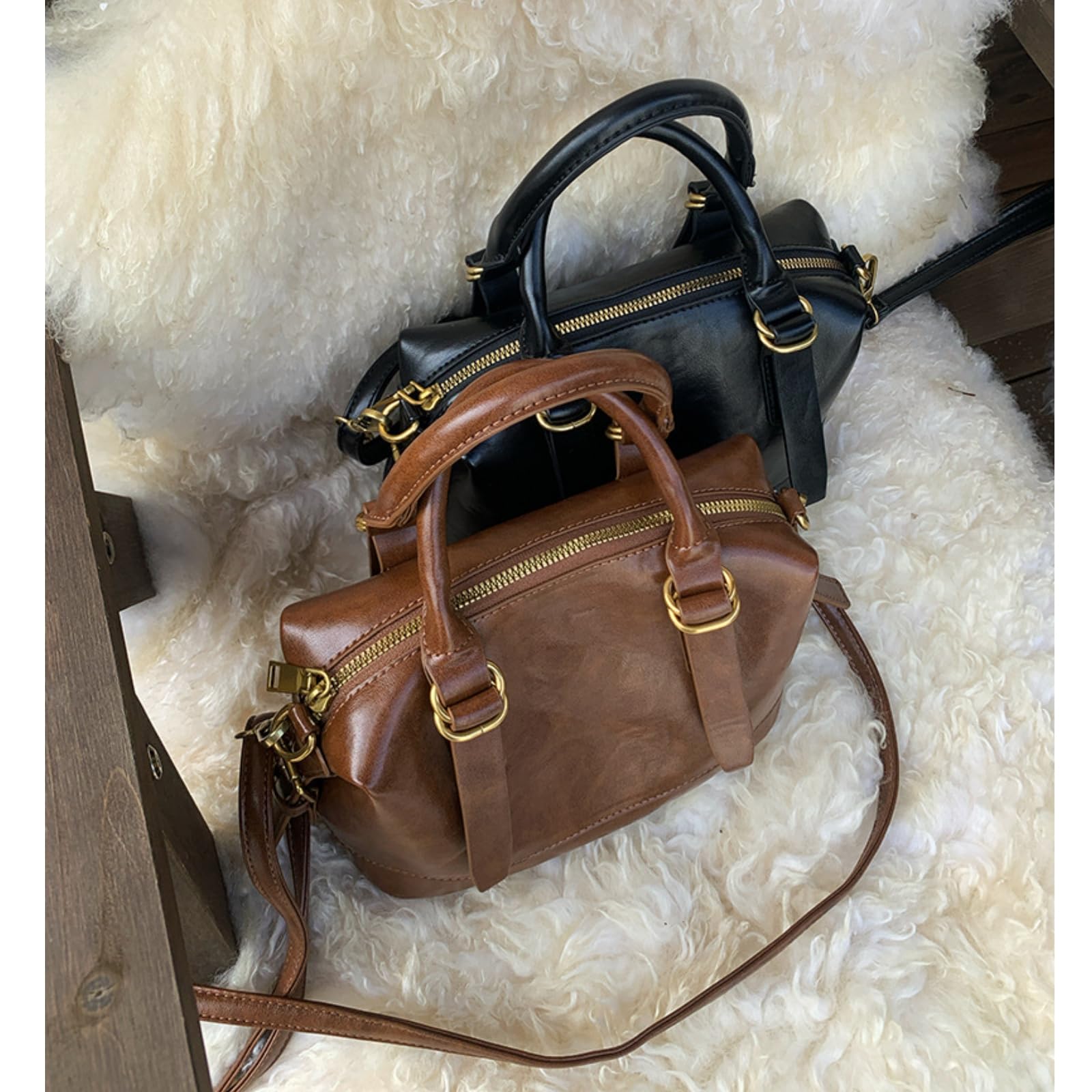 Borsa Versatile retrò Ed Elegante, Perfetta per Il Pendolarismo A Tracolla Tracolla-Nero