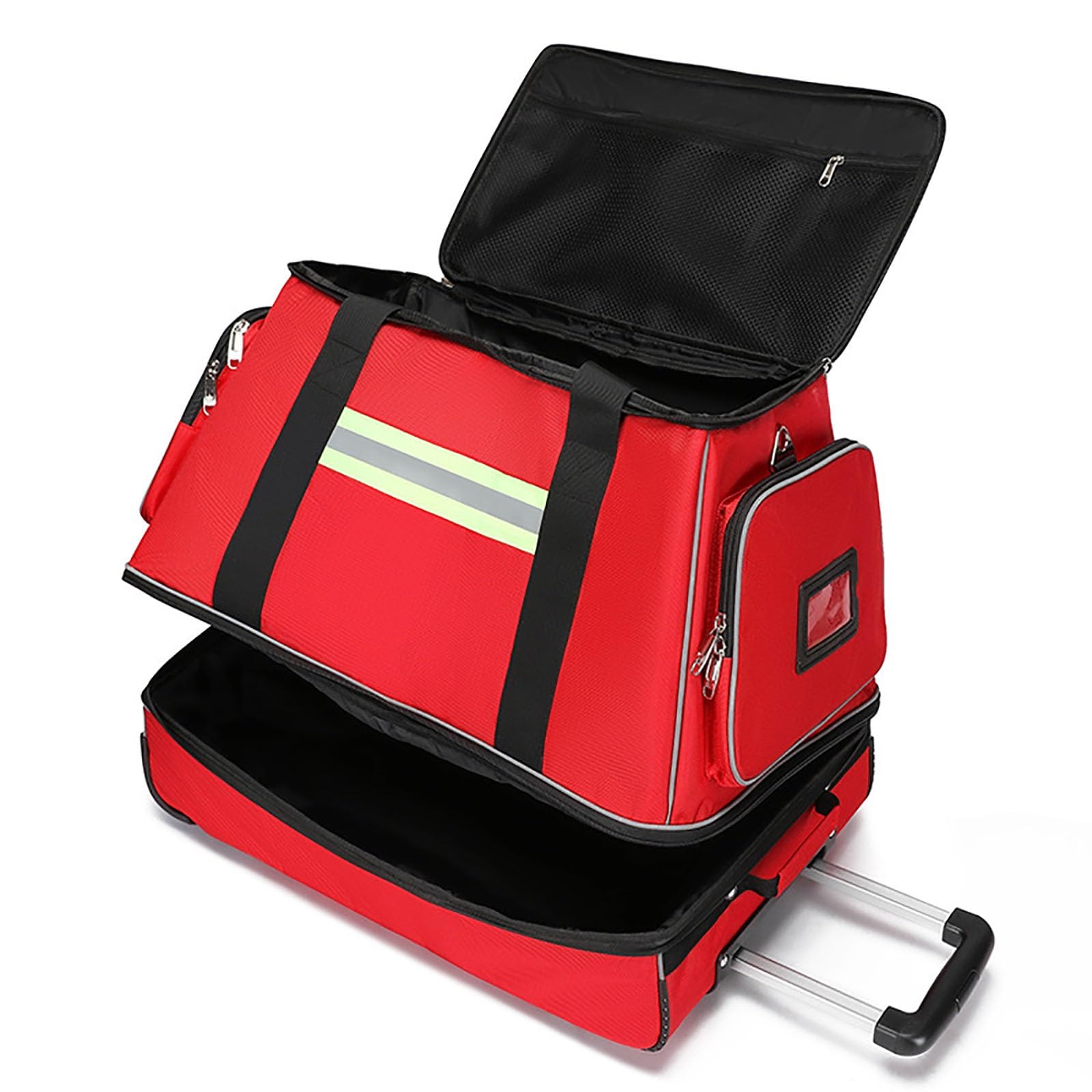 Bolsa de primeros auxilios de emergencia, carrito médico rodante con diseño impermeable, mochila de respuesta de gran capacidad con compartimentos para la salud del hogar y profesionales médicos, Blue